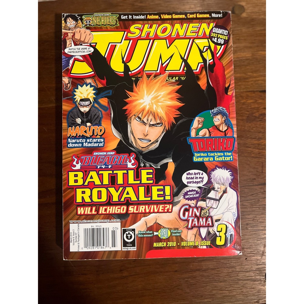 Shonen Jump Magazine March 2010 Vol 8 Issue 3 Bleach Naruto One Piece Gintama